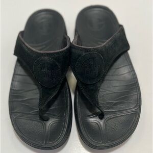 FITFLOP Black Micro Wobbleboard Thong Sandal Size 7